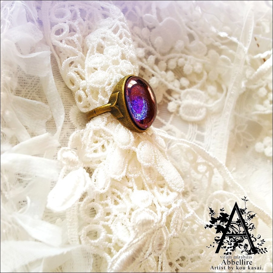 ラスターアメジストのリング(金古美)-Vintage-