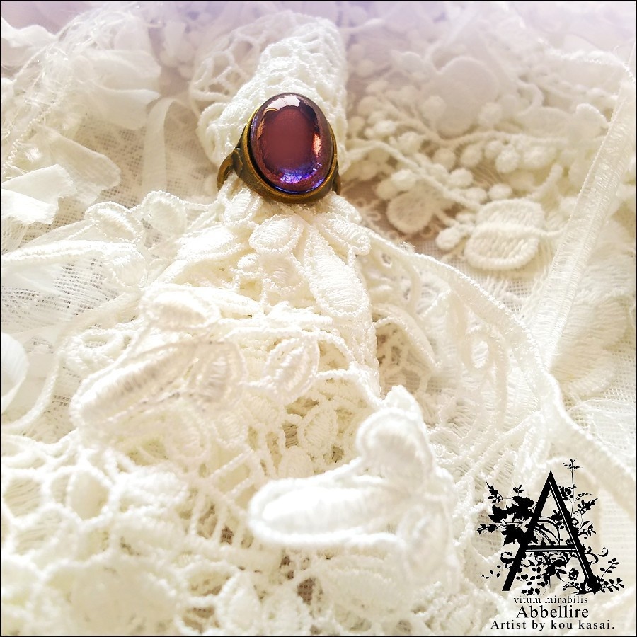 ラスターアメジストのリング(金古美)-Vintage-