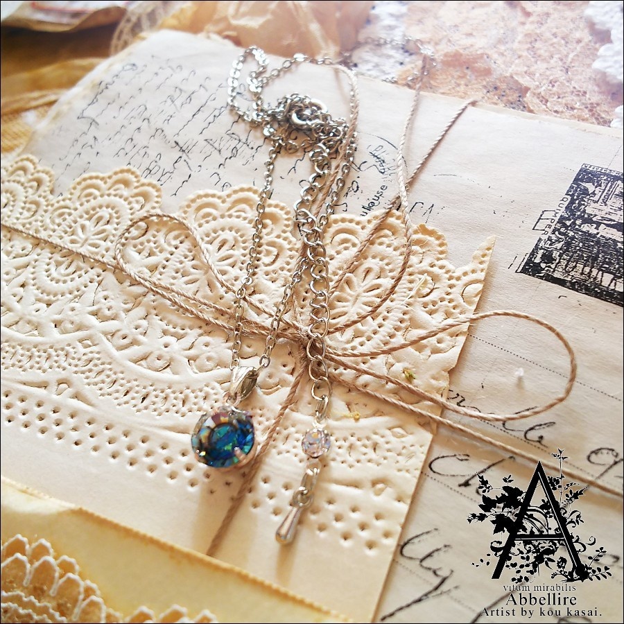 *Romance en Bleuの一粒ネックレス-Vintage-*