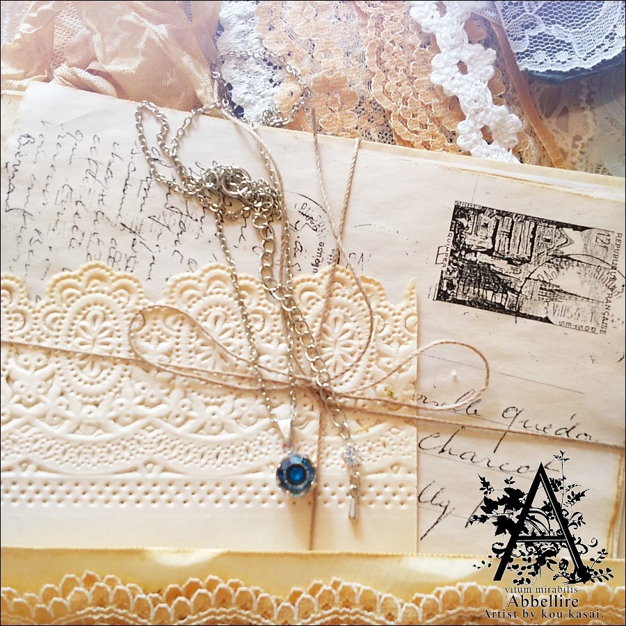 *Romance en Bleuの一粒ネックレス-Vintage-*