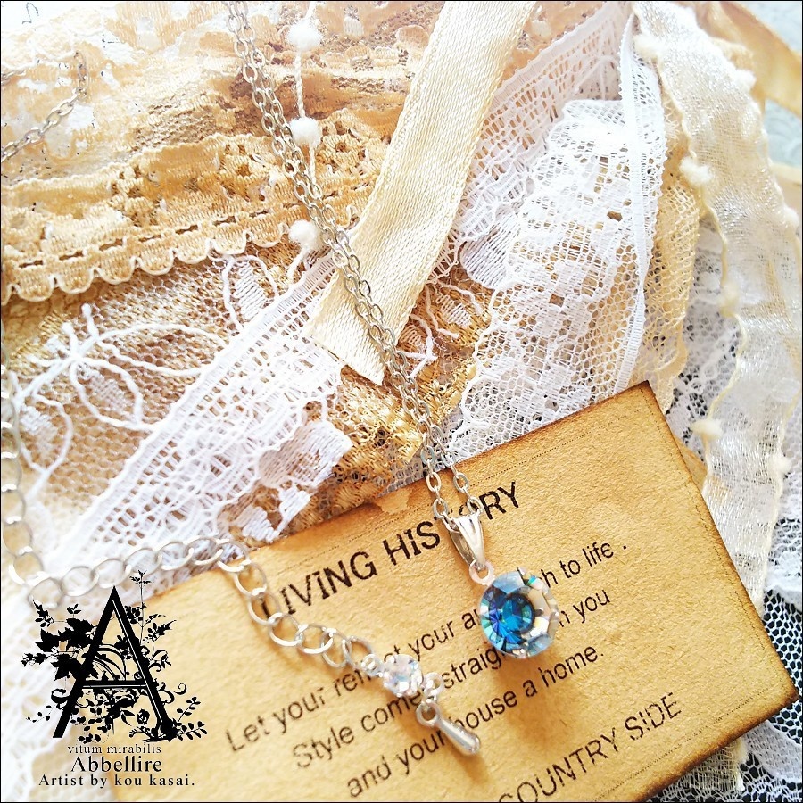 *Romance en Bleuの一粒ネックレス-Vintage-*