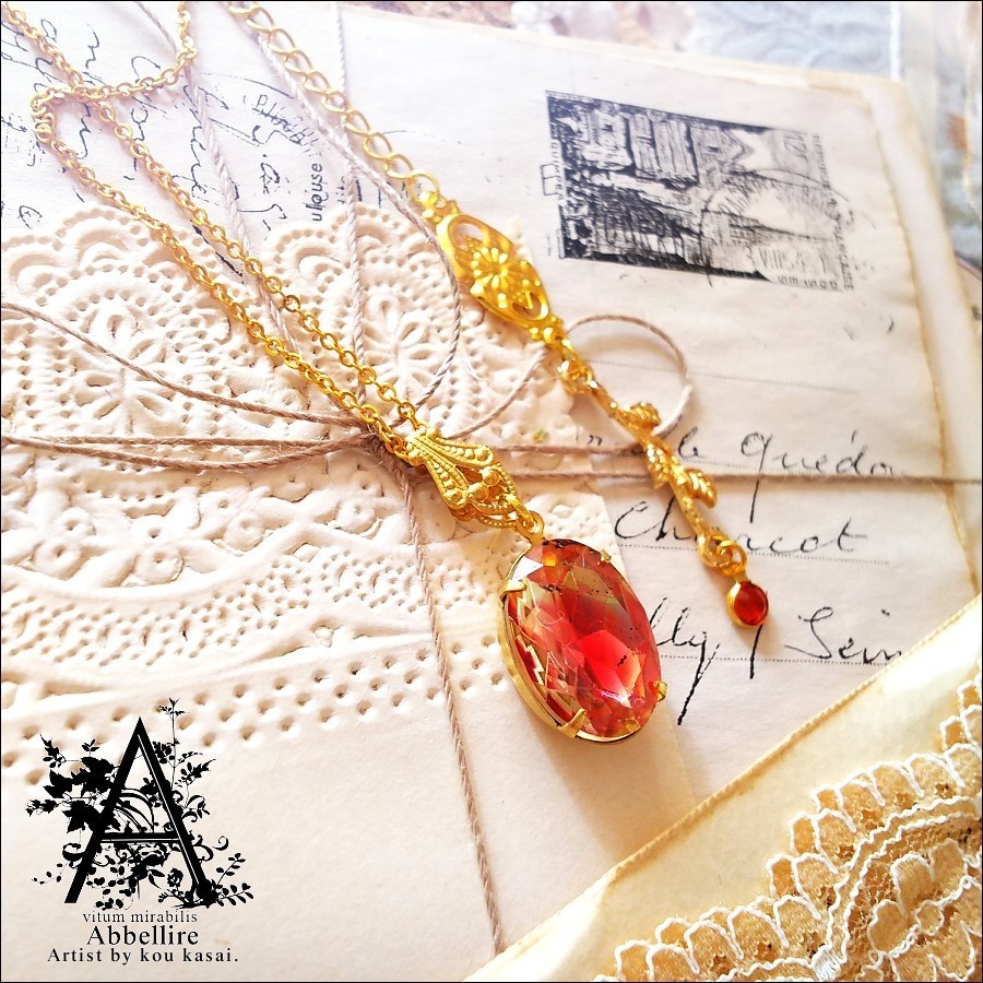 *ジョンキルxライトシャムのヴィンテージガラスネックレス*