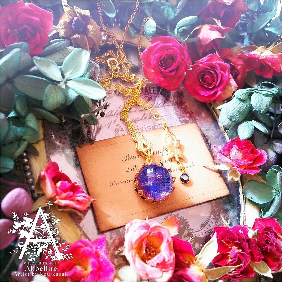 ヘリオトロープのネックレス-Vintage-