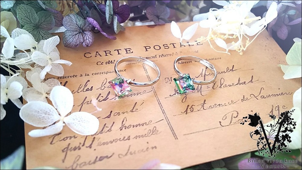 【再販】*アイリスのスクエア型リング-Vintage-*