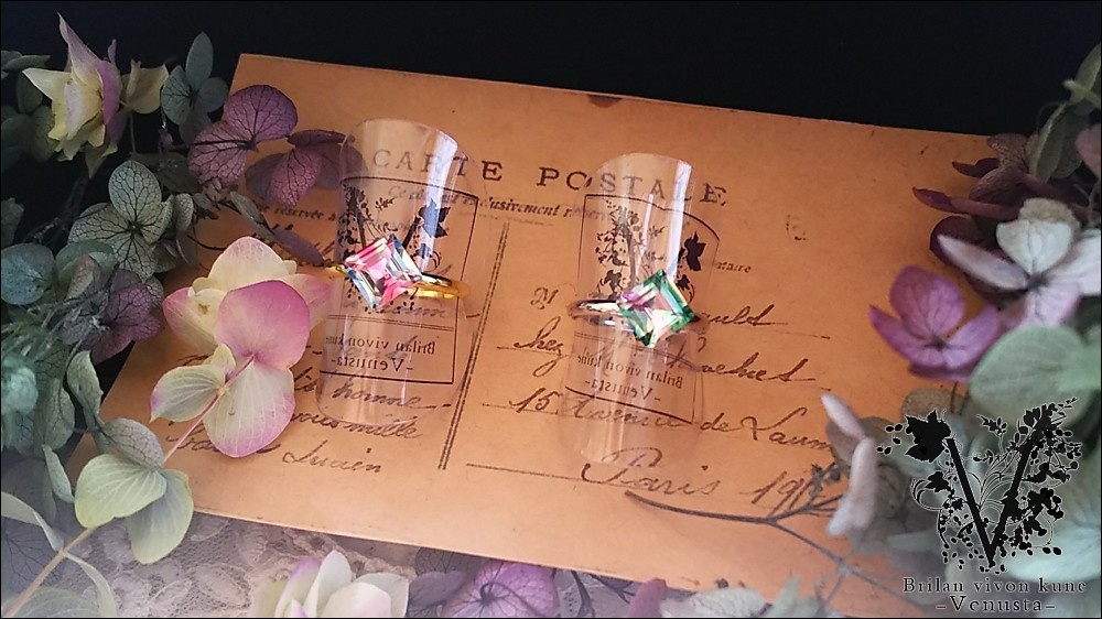 【再販】*アイリスのスクエア型リング-Vintage-*