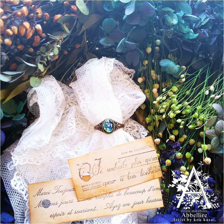 【再販】グリーンオパールのヴィンテージリング