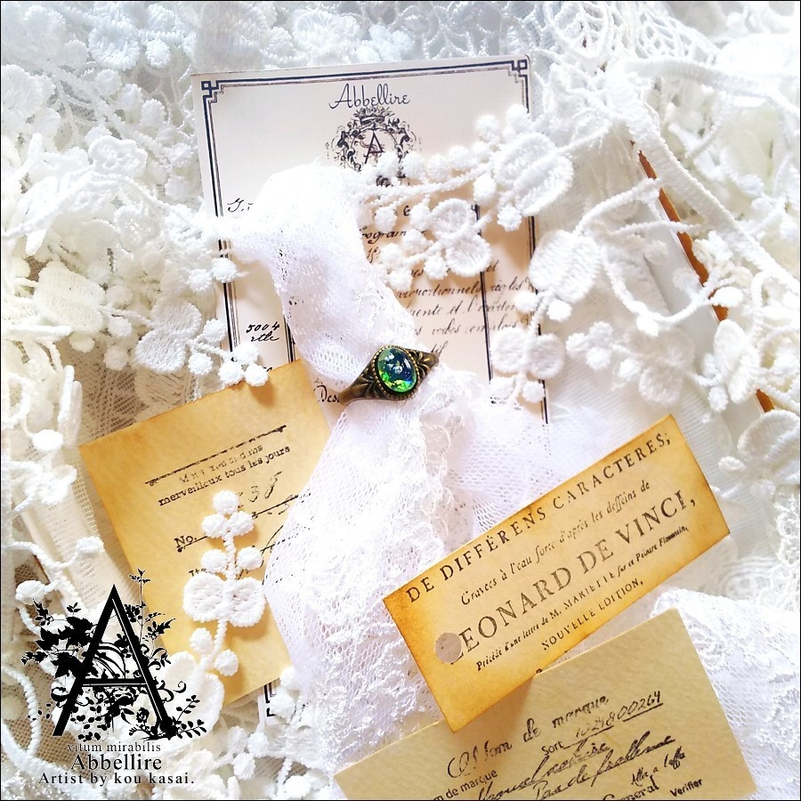 【再販】グリーンオパールのヴィンテージリング