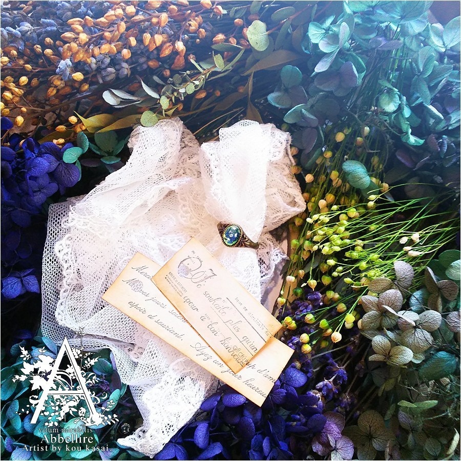 【再販】グリーンオパールのヴィンテージリング