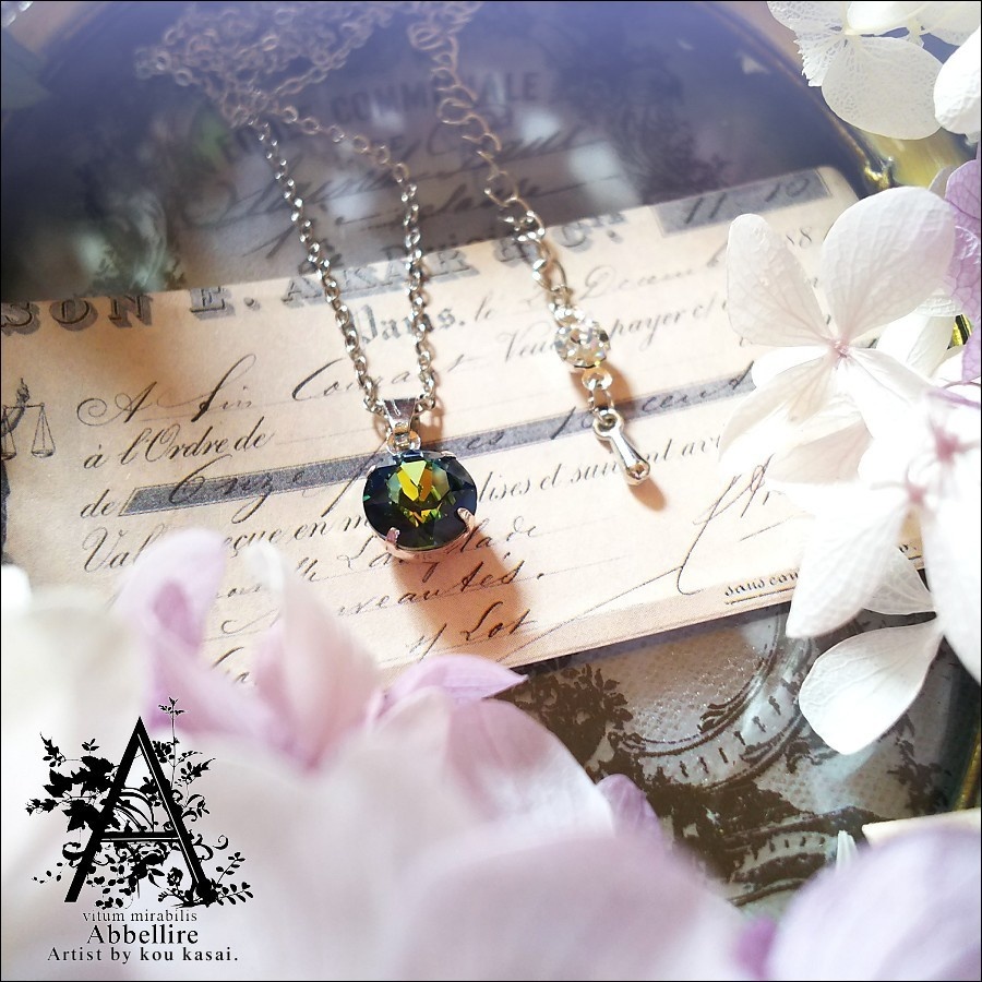 クリスタルサハラのシンプルネックレス-Silver-