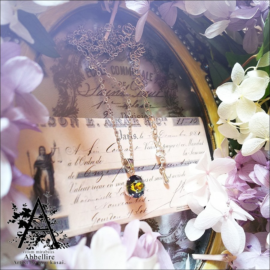 クリスタルサハラのシンプルネックレス-Silver-