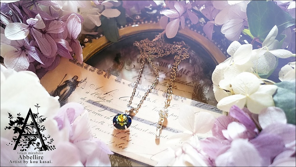 クリスタルサハラのシンプルネックレス-Silver-