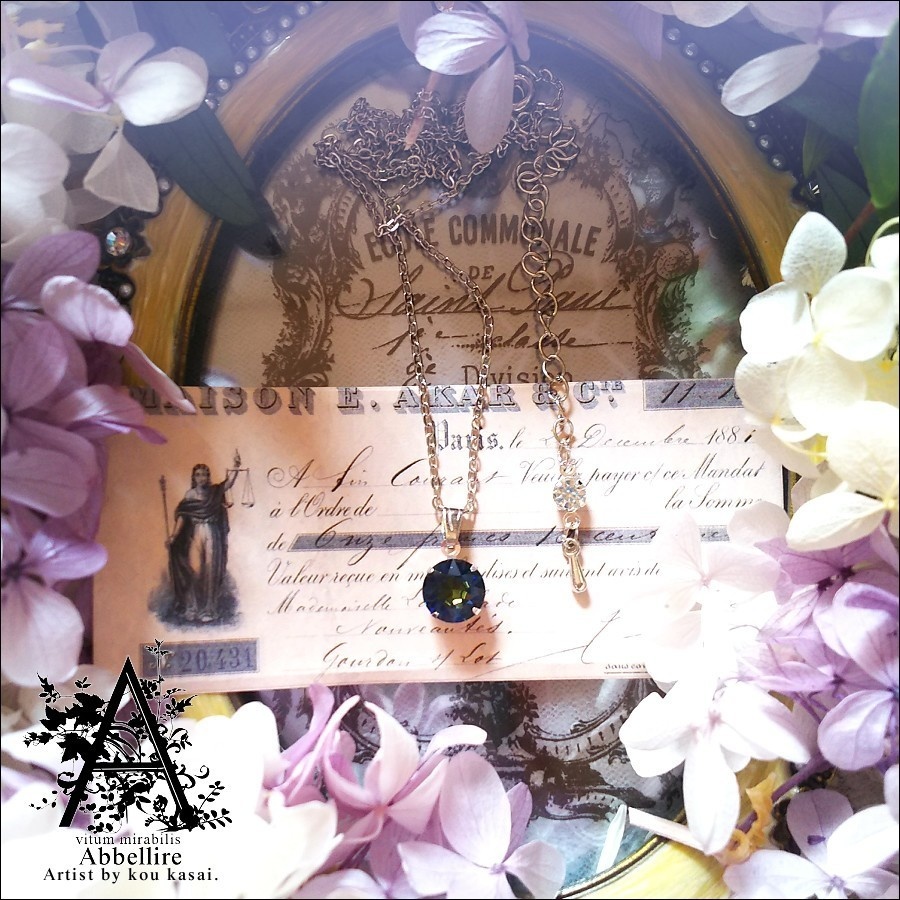 クリスタルサハラのシンプルネックレス-Silver-