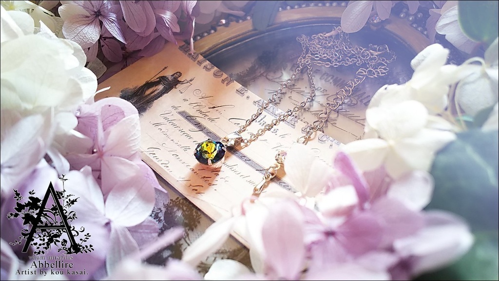 クリスタルサハラのシンプルネックレス-Silver-