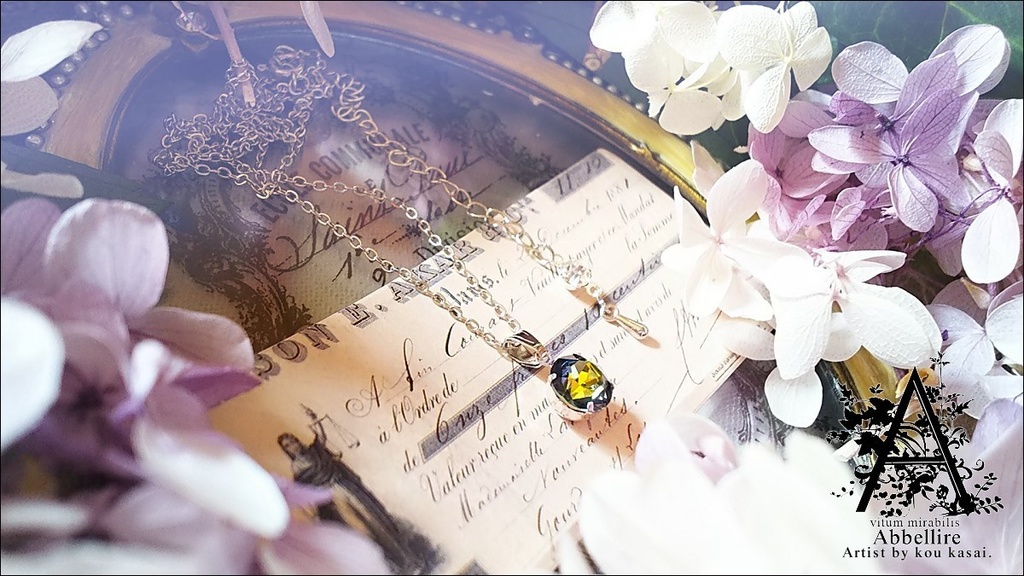 クリスタルサハラのシンプルネックレス-Silver-