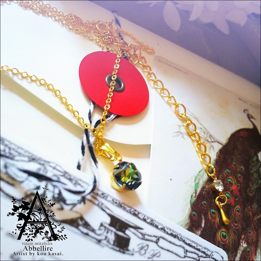 クリスタルサハラのシンプルネックレス-Gold-