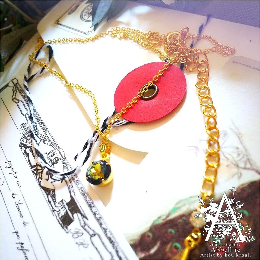 クリスタルサハラのシンプルネックレス-Gold-