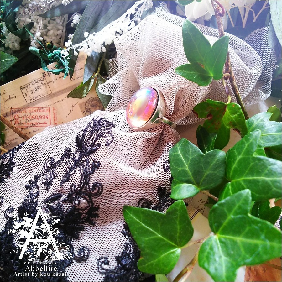 艶やかなローズカラーのリング-silver-