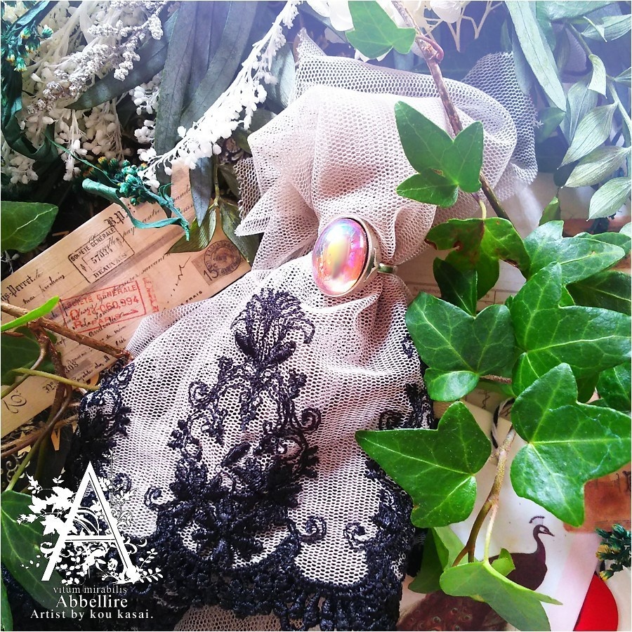 艶やかなローズカラーのリング-silver-