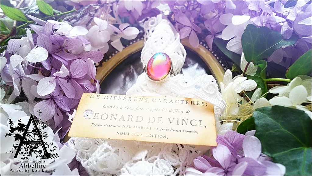 艶やかなローズカラーのリング-silver-