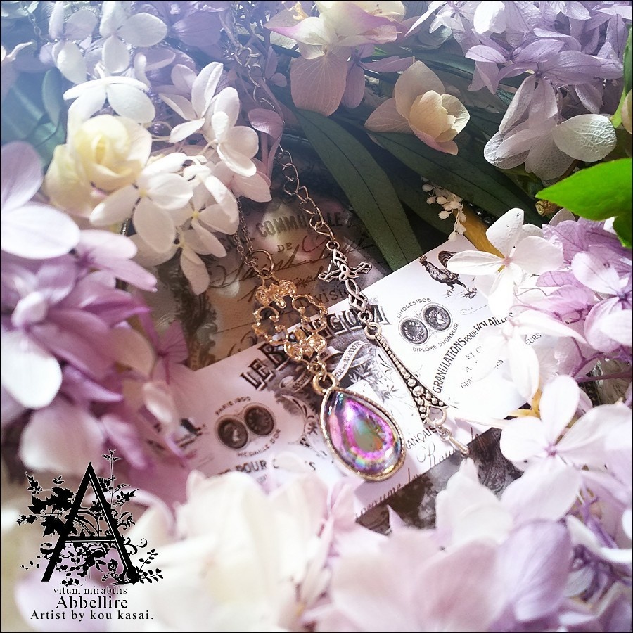 透き通る雫のネックレス-Amethyst-