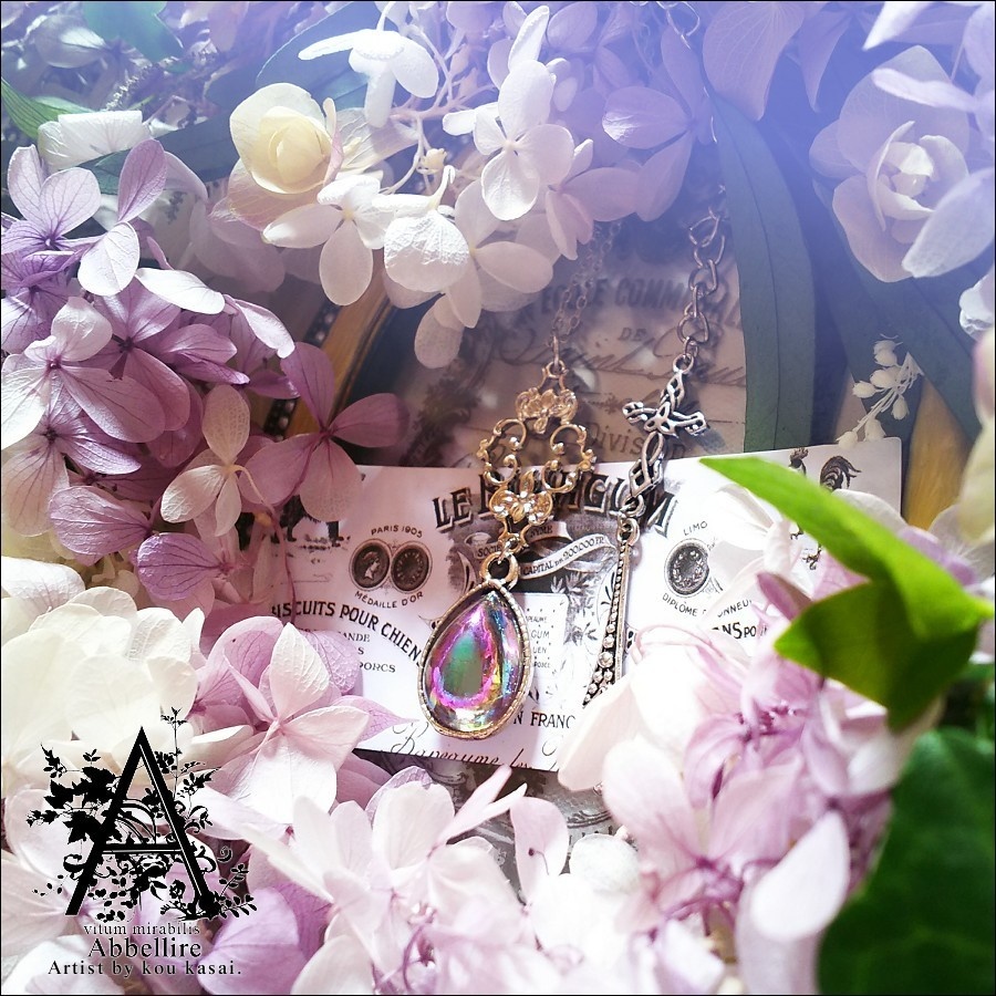 透き通る雫のネックレス-Amethyst-