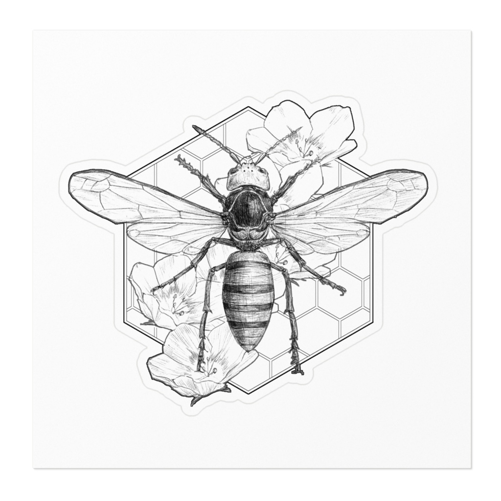 蜂とネモフィラ