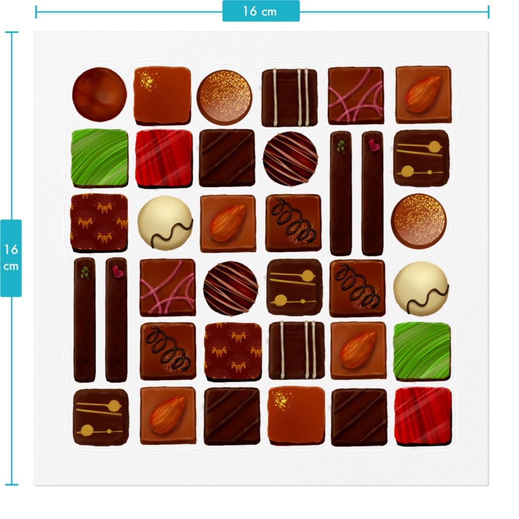チョコレート透明ステッカー
