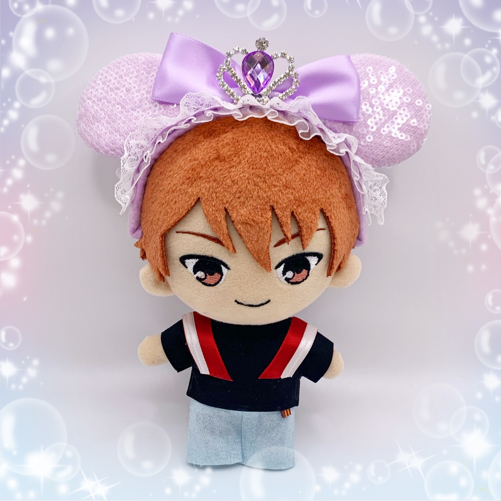 王冠付きキラキラ耳カチューシャ【15cm〜ぬいぐるみ用】