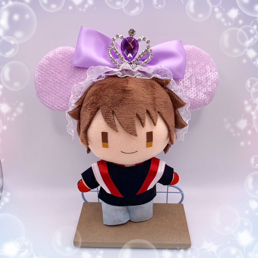 王冠付きキラキラ耳カチューシャ【15cm〜ぬいぐるみ用】