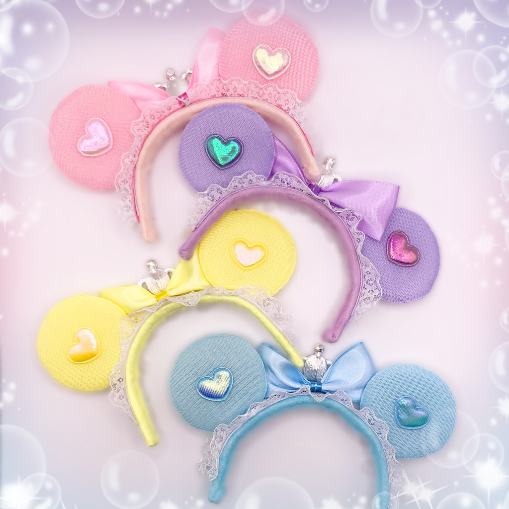 王冠付きキラキラ耳カチューシャ【15cm〜ぬいぐるみ用】