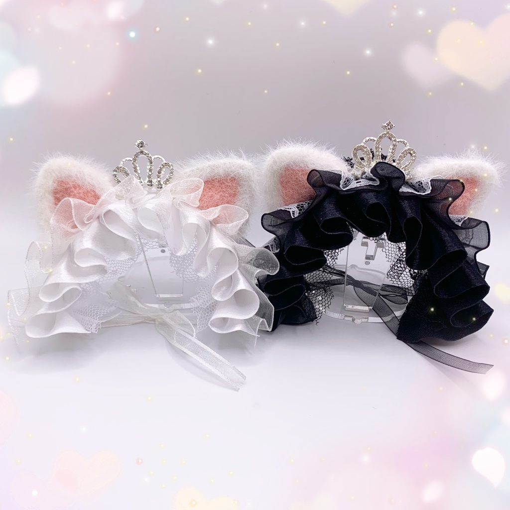 猫耳ヘッドドレス【おまんじゅう・10〜15cm用】