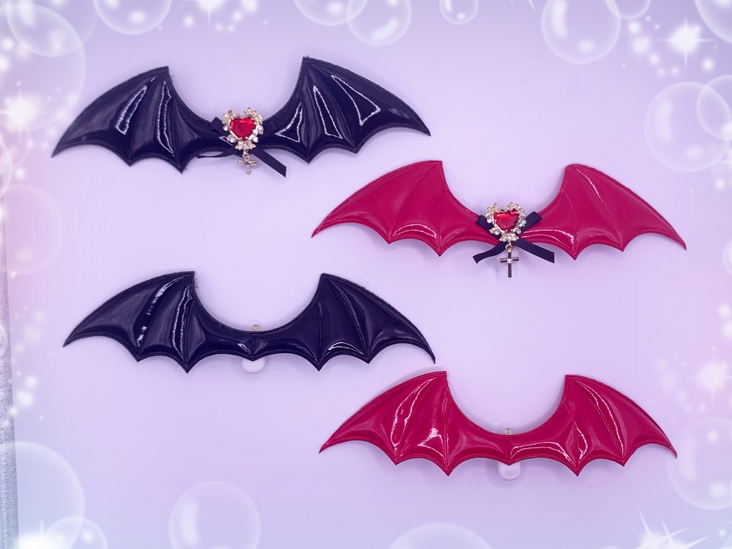 エナメル悪魔の羽クリップ