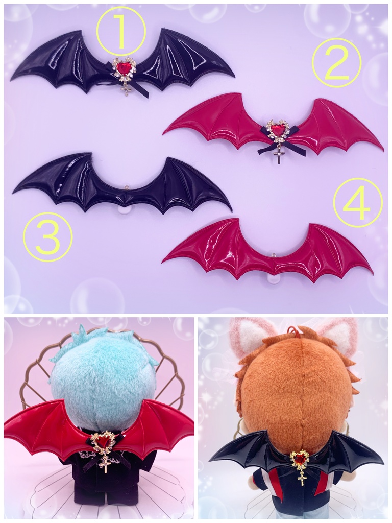 エナメル悪魔の羽クリップ