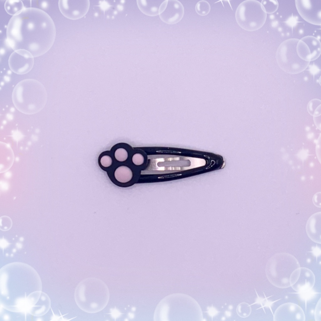 【ぬいぐるみ用】黒ねこにくきゅうヘアピン