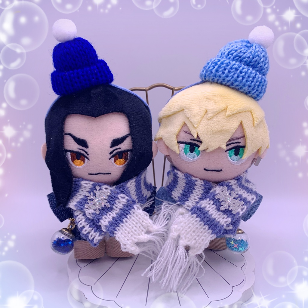 雪の結晶❄️ボーダーニットマフラー