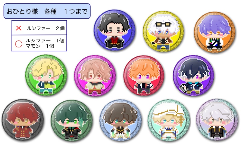 オールキャラクター ドット絵缶マグネット M Drops Booth