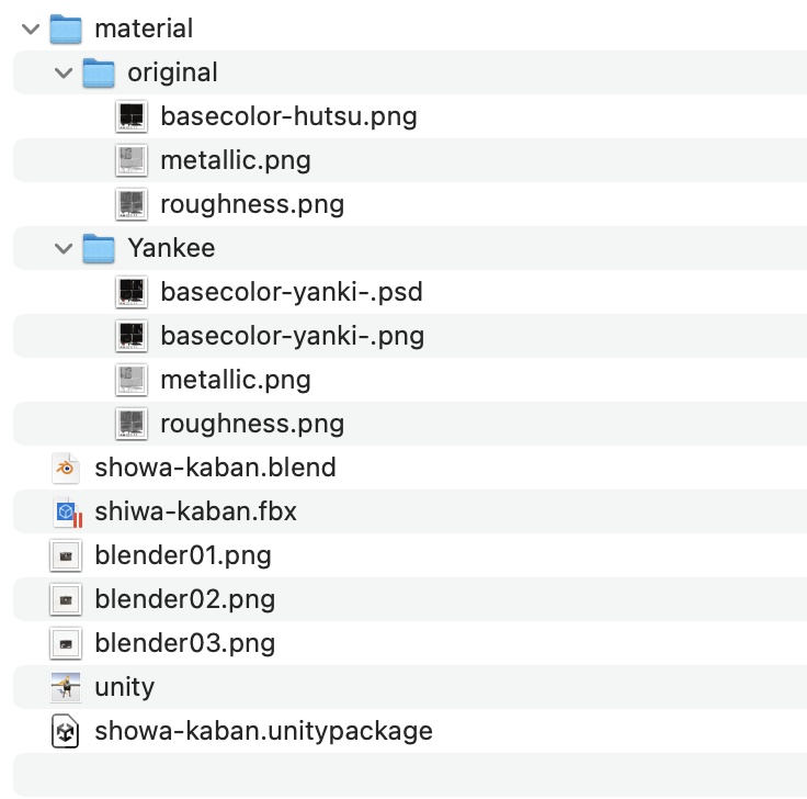 昭和のヤンキーのカバン! blender + unitypackage