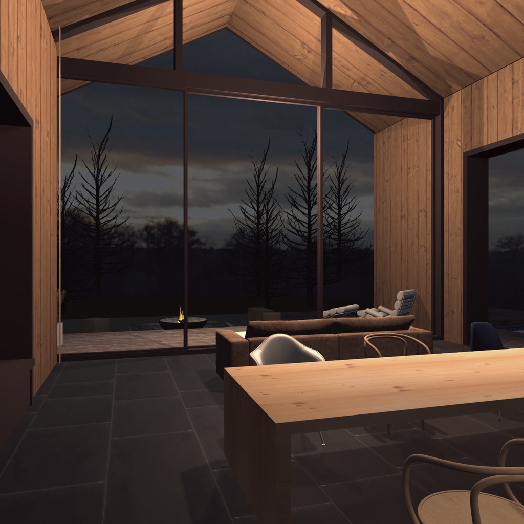 焚き火と温泉を楽しむ別荘_ unitypackage/FBX