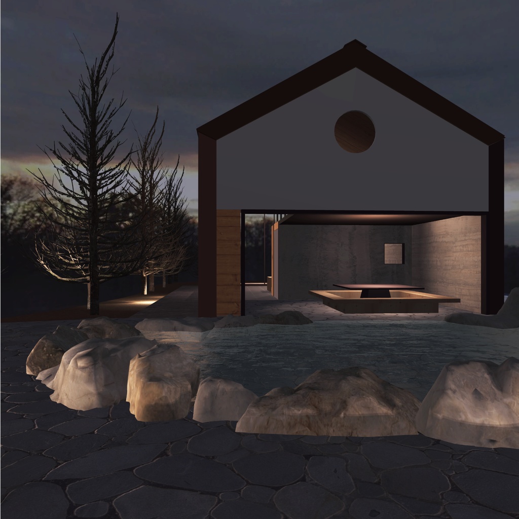 焚き火と温泉を楽しむ別荘_ unitypackage/FBX