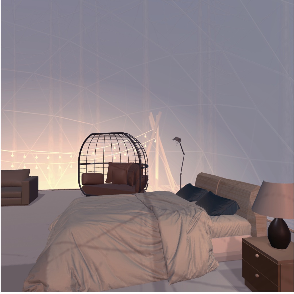 冬のドームテントでグランピング_unity package+FBX