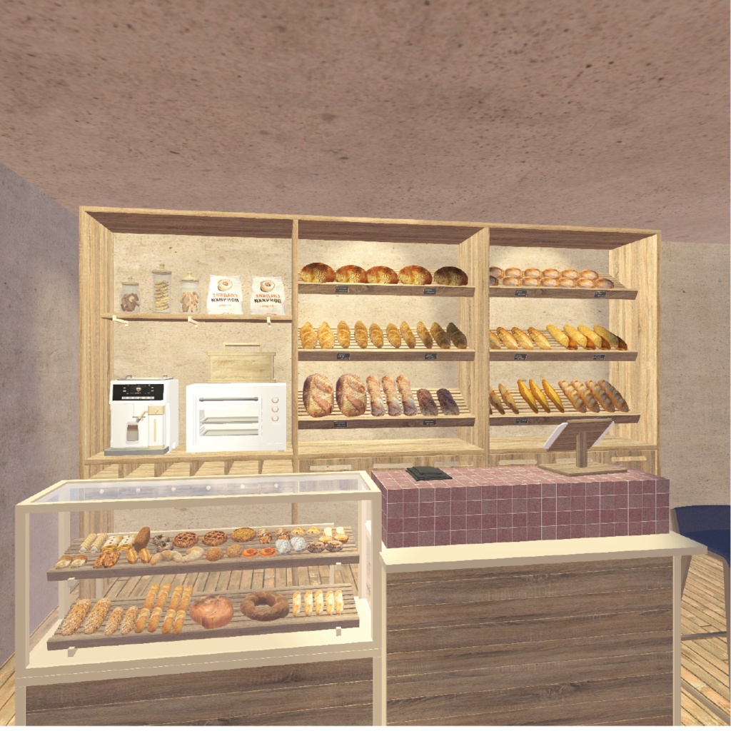 パン屋さんを始める為の20セット+パン47個_合計70セットunitypackage+FBX