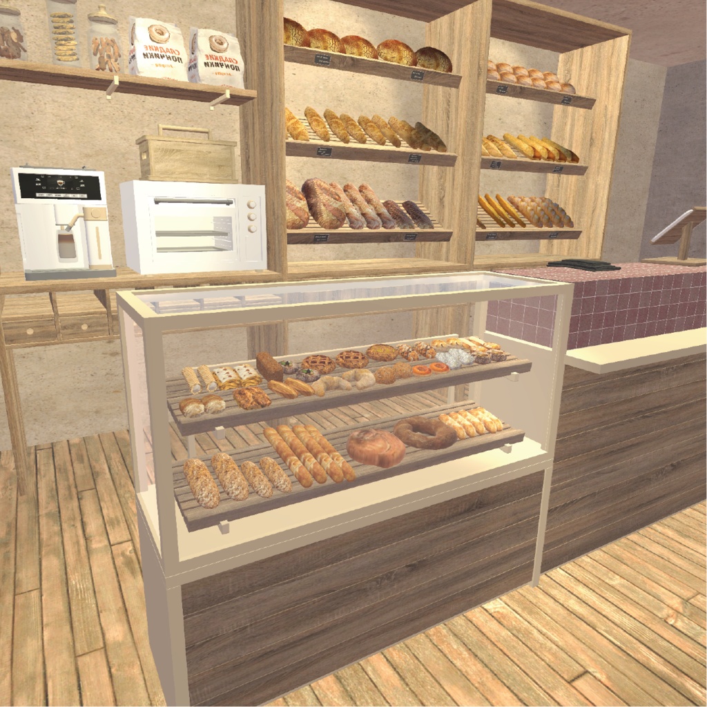 パン屋さんを始める為の20セット+パン47個_合計70セットunitypackage+FBX