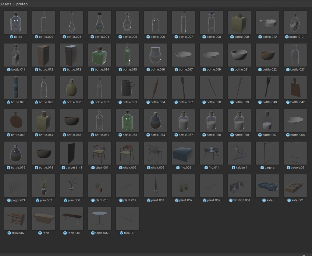 海辺の別荘 + 家具70セット!unitypackage+FBX