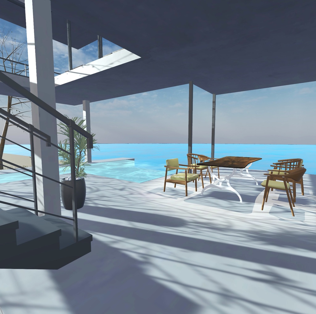 海辺の別荘 + 家具70セット!unitypackage+FBX