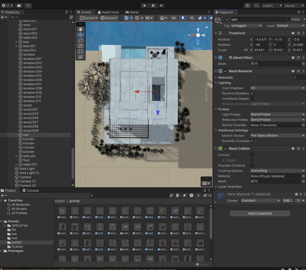 海辺の別荘 + 家具70セット!unitypackage+FBX