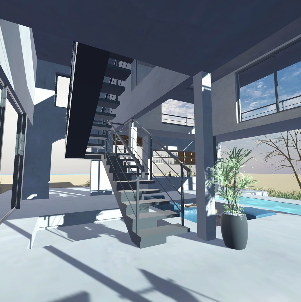 海辺の別荘 + 家具70セット!unitypackage+FBX