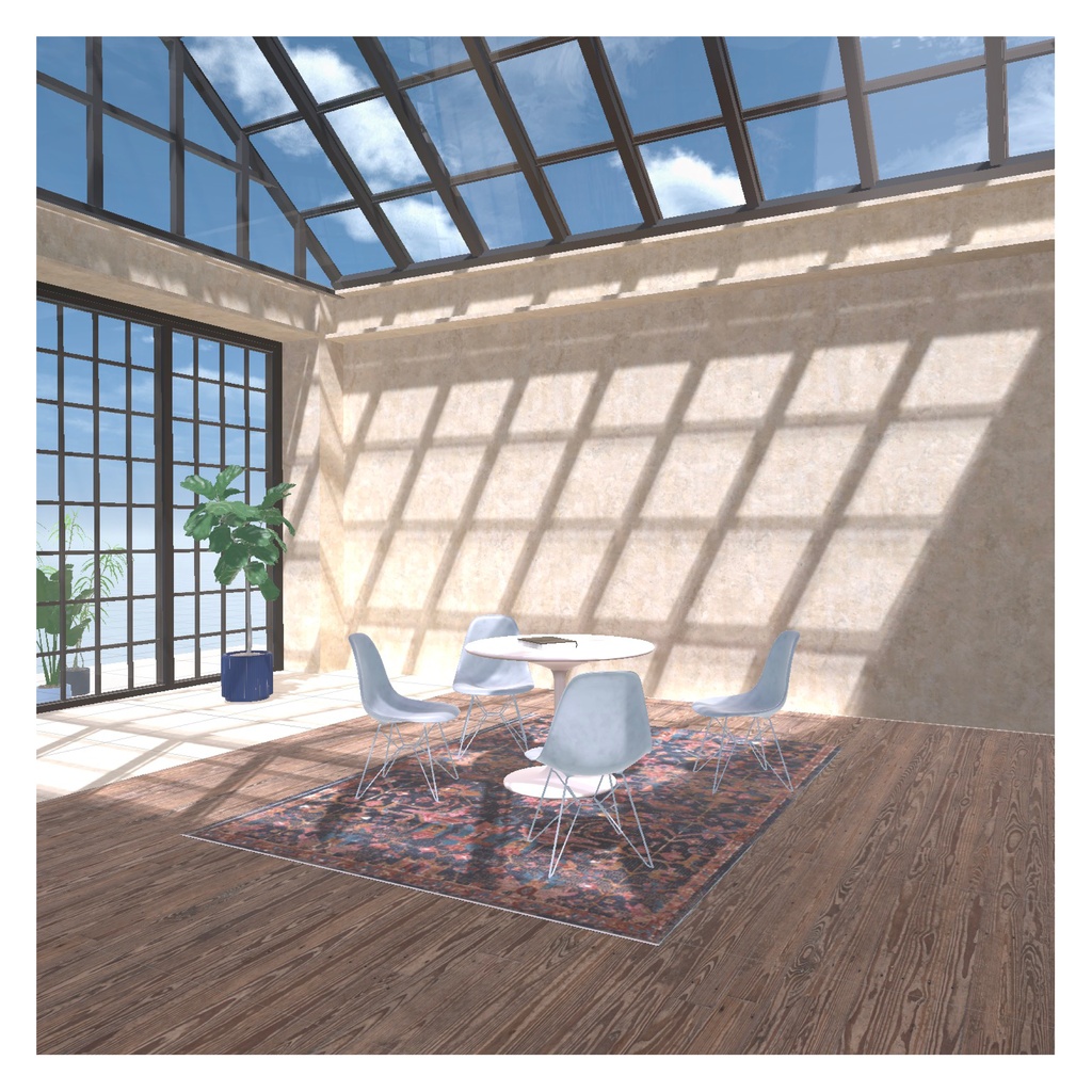 光の撮影スタジオ_glass roof photo studio__unitypackage+blender