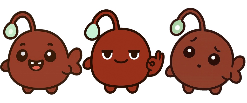 ゆるチョウチンアンコウ イラスト3枚セット