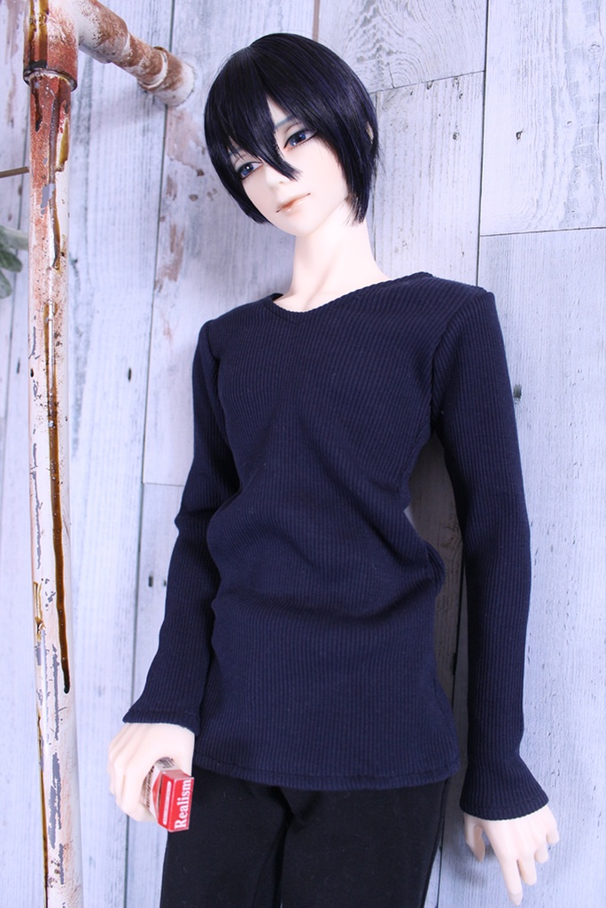 1/3サイズドール服【Vネックカットソー(ロング丈)】