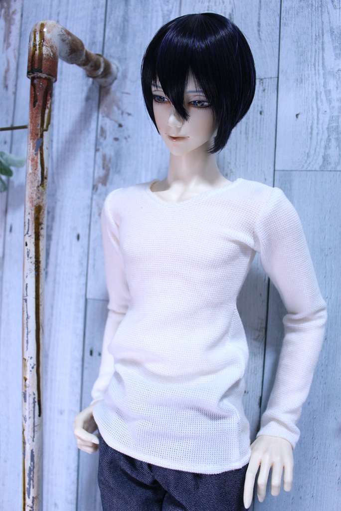 1/3サイズドール服【Vネックカットソー(ロング丈)】
